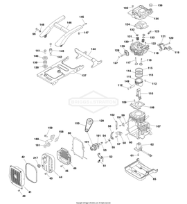 Main Unit Engine (80098769p3) Diagram and Parts List for 030808-01  Briggs and Stratton Generator